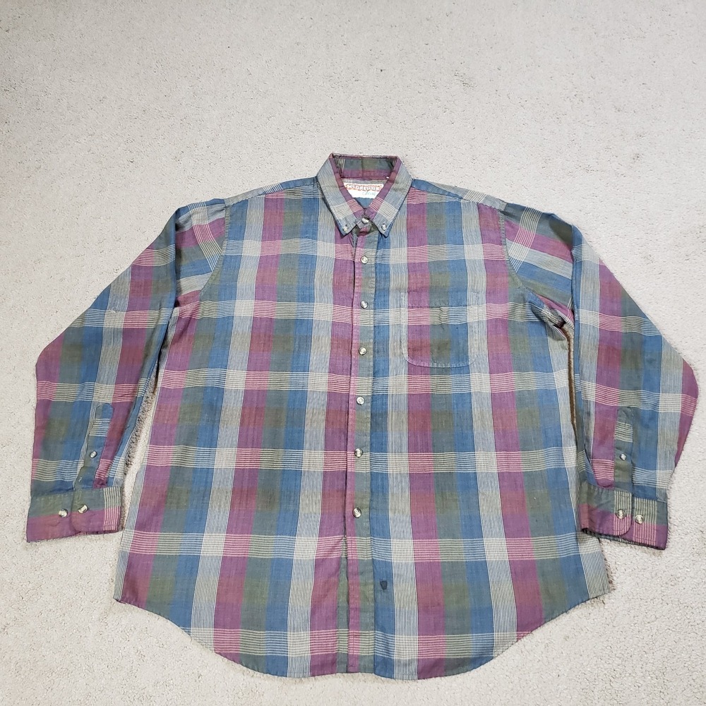 McGregor Classics Vintage Shirt Mens‎ 2XL XXL Dark Colors Plaid Outdoor Grunge